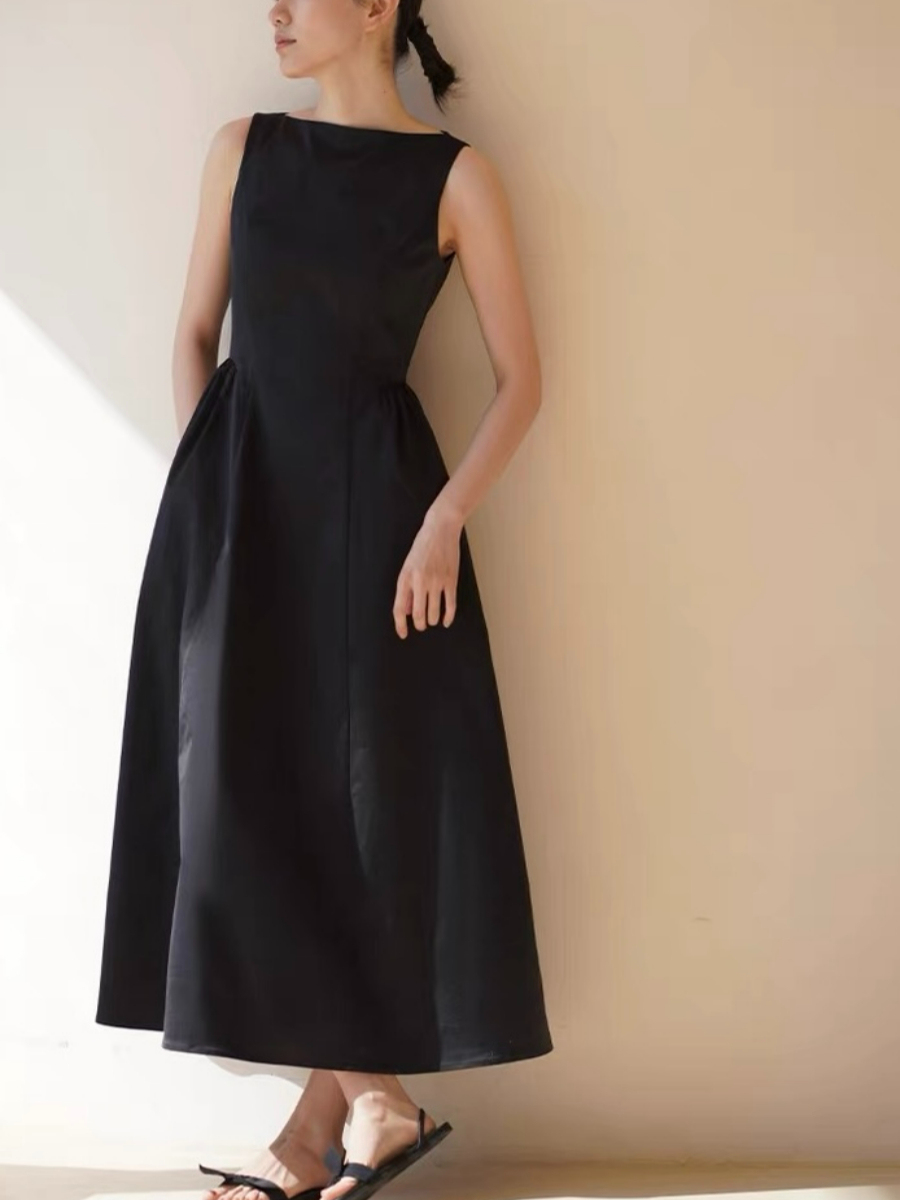Heidi Boat Neck Hepburn Dress