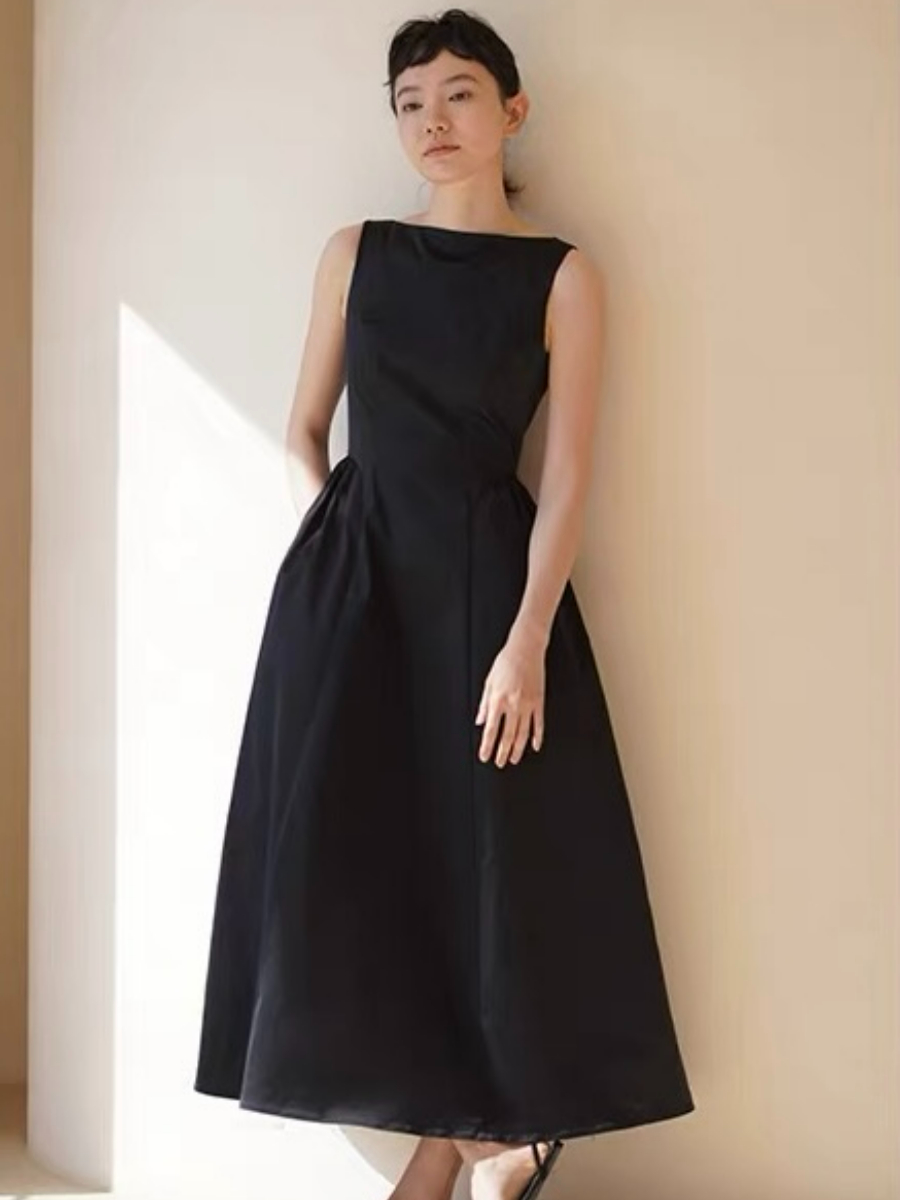 Heidi Boat Neck Hepburn Dress