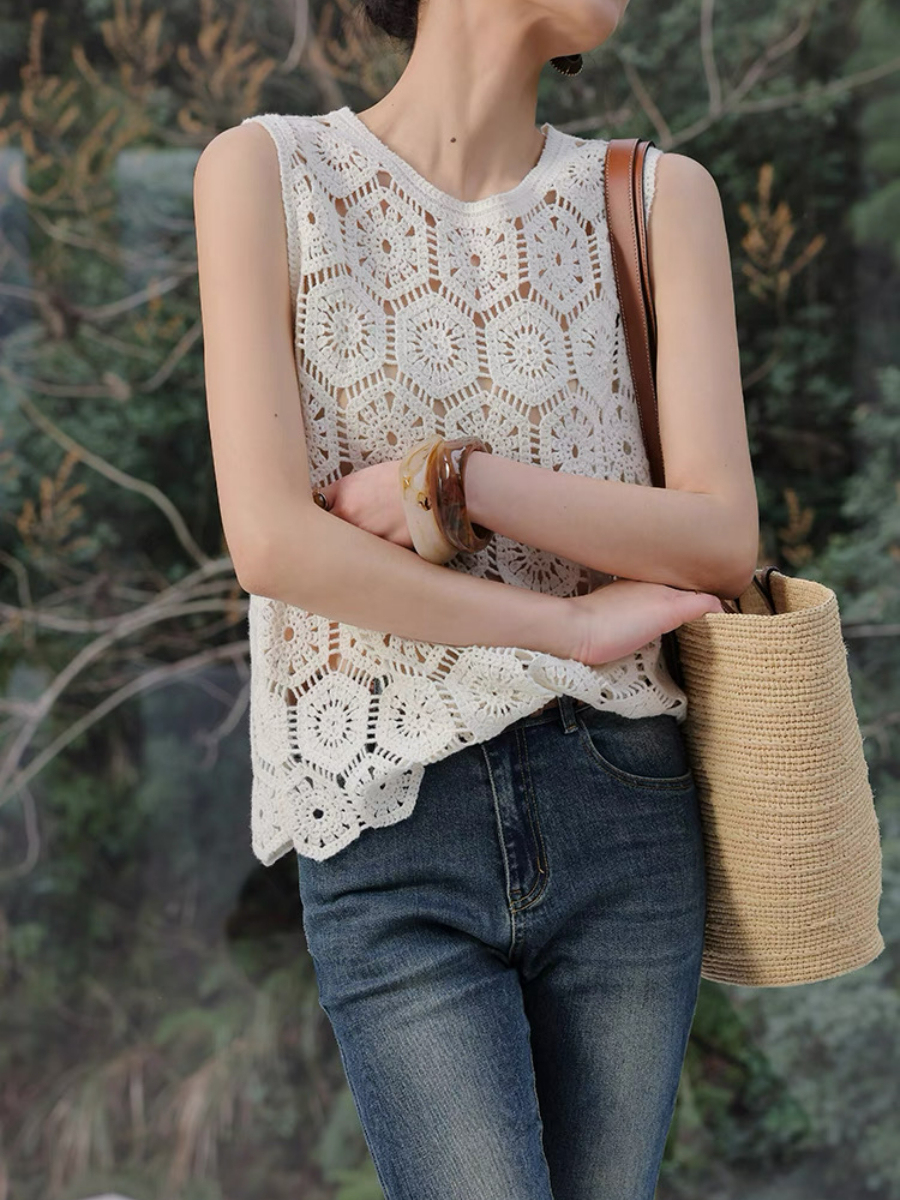 Xaviera Crochet Sleeveless Top & Skirt