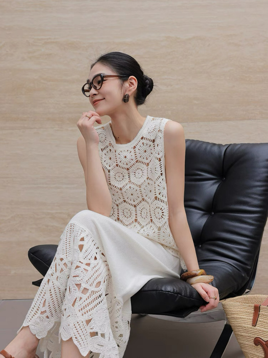 Xaviera Crochet Sleeveless Top & Skirt