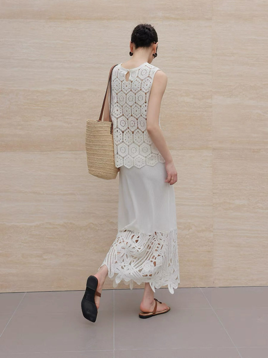 Xaviera Crochet Sleeveless Top & Skirt