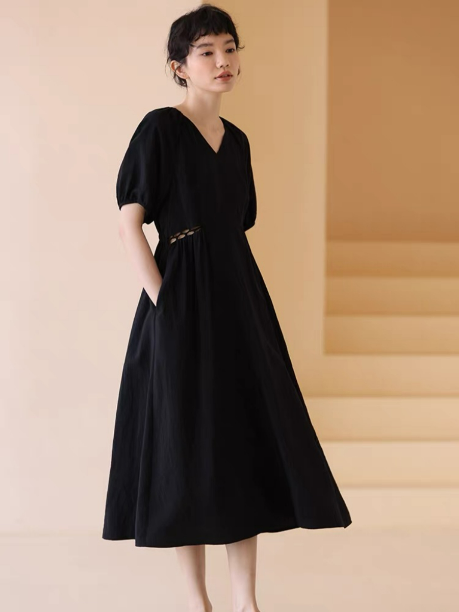 Holly Waist Detailed Flare Midi Dress