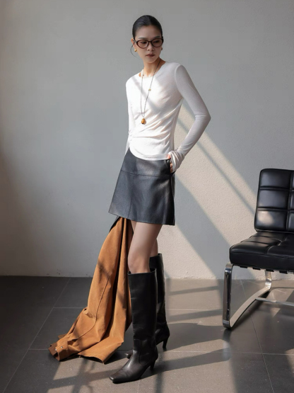 Xamoora Faux Leather Skirt