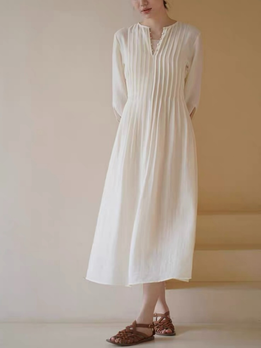 Hanne Delicate Vintage Folding Detail Dress