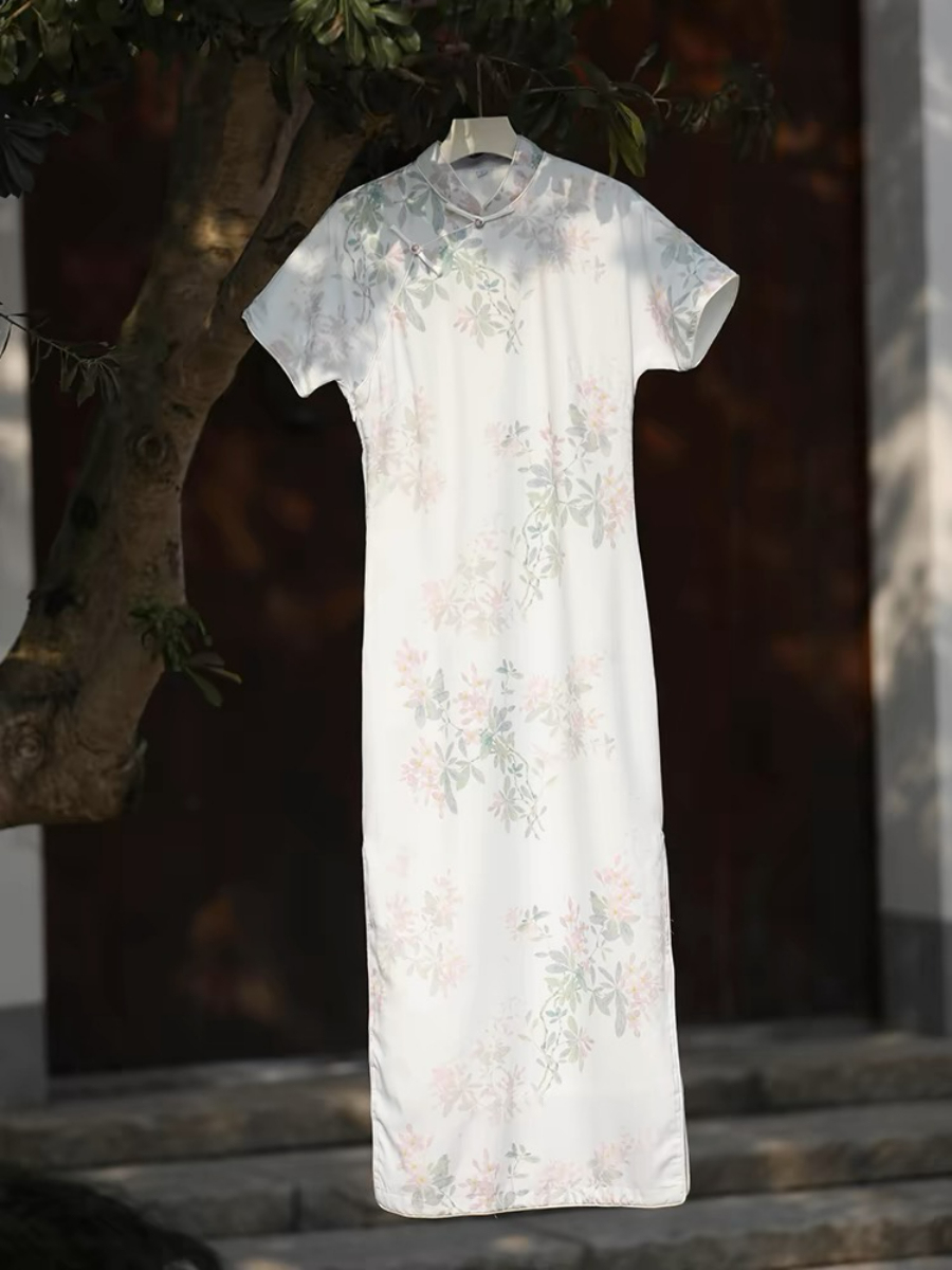 Ya Zi Half Placket Cheongsam-The Black Bow-