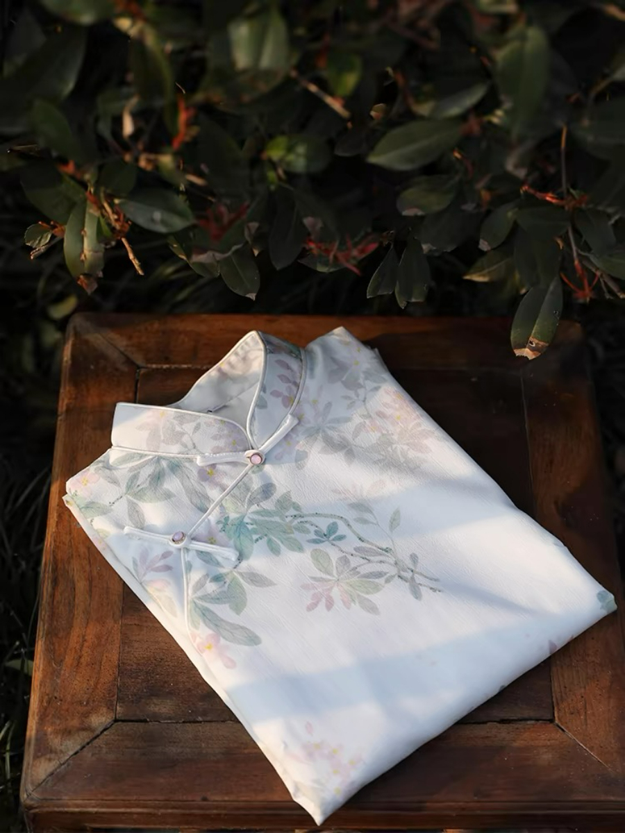 Ya Zi Half Placket Cheongsam-The Black Bow-