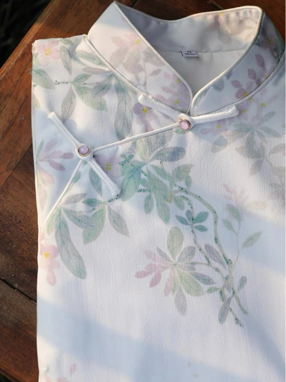 Ya Zi Half Placket Cheongsam-The Black Bow-