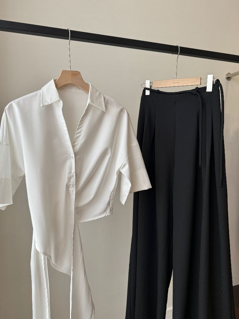 Verona Mid Sleeve Waist Tie Shirt