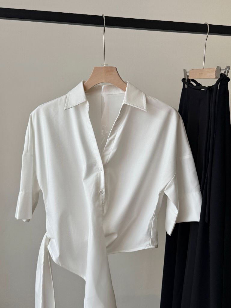 Verona Mid Sleeve Waist Tie Shirt