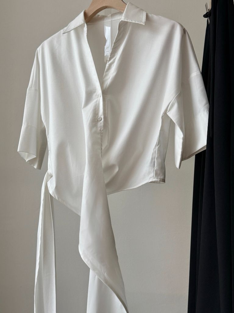 Verona Mid Sleeve Waist Tie Shirt