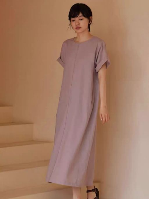 Harlan Linen Cotton Blend Waist Tie Dress