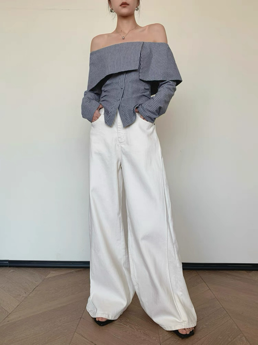 Xenobia Off Shoulder Stripe Shirt