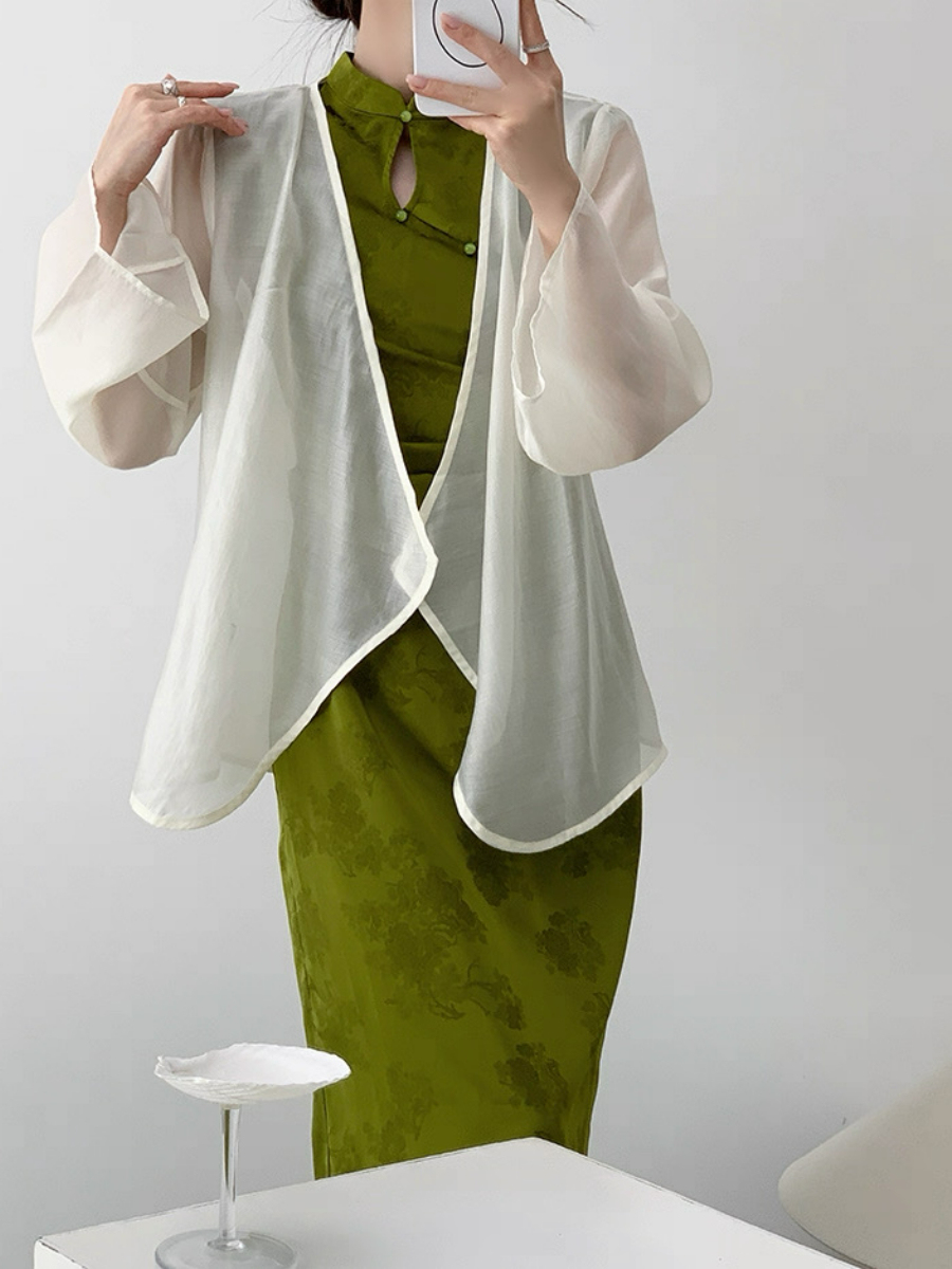 Han An Sleeveless Floral Cheongsam