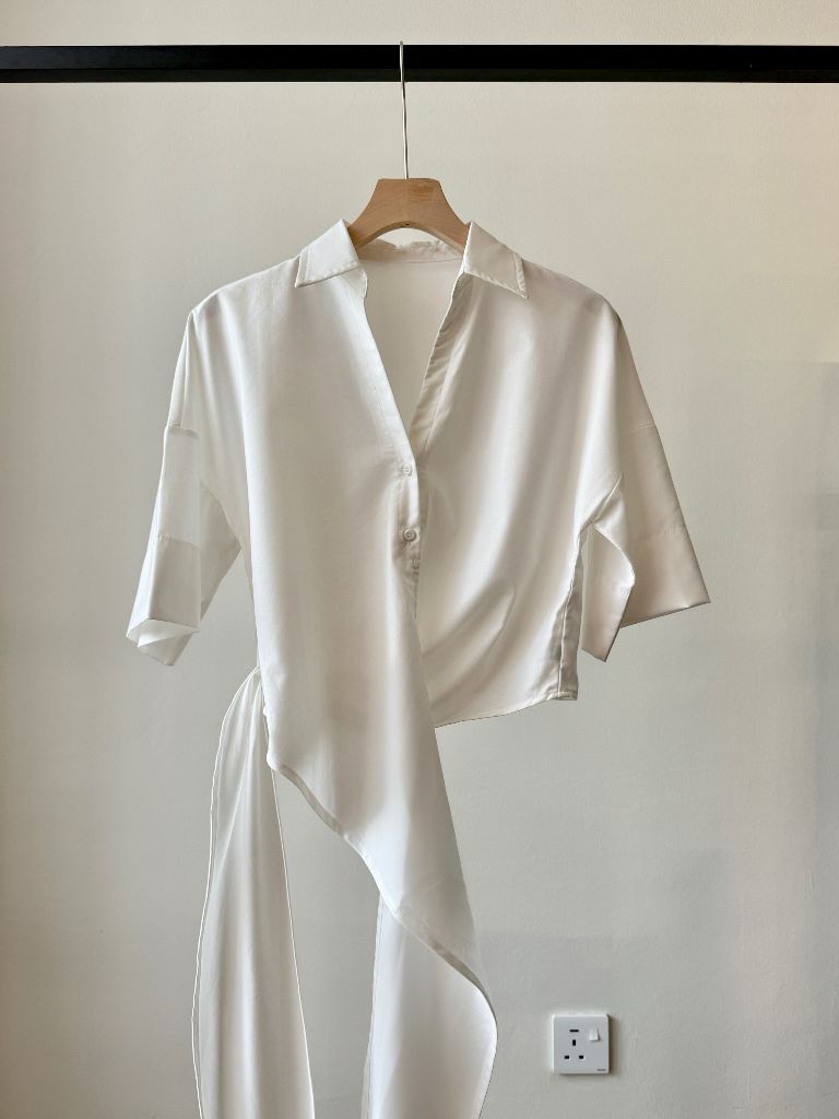 Verona Mid Sleeve Waist Tie Shirt