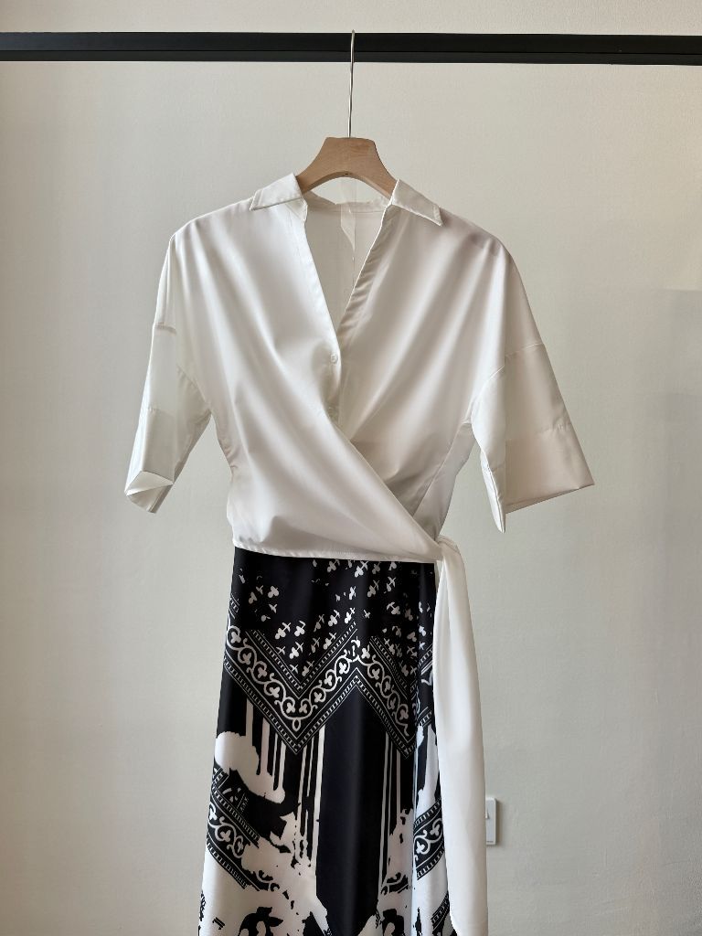 Verona Mid Sleeve Waist Tie Shirt