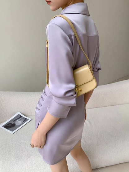 Xavienna Satin Shirt Dress