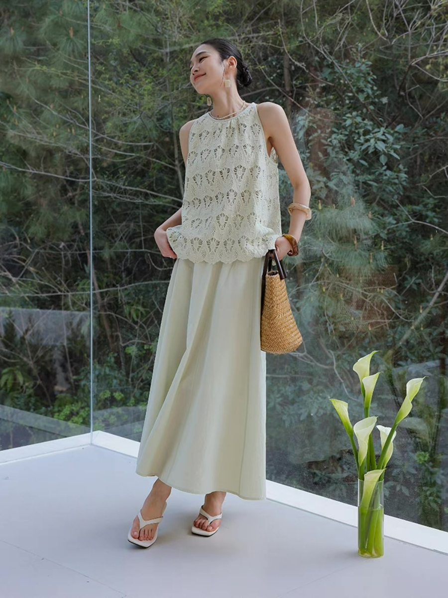 Xendaya Crochet Sleeveless Top & Skirt