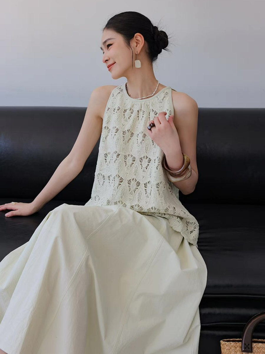 Xendaya Crochet Sleeveless Top & Skirt