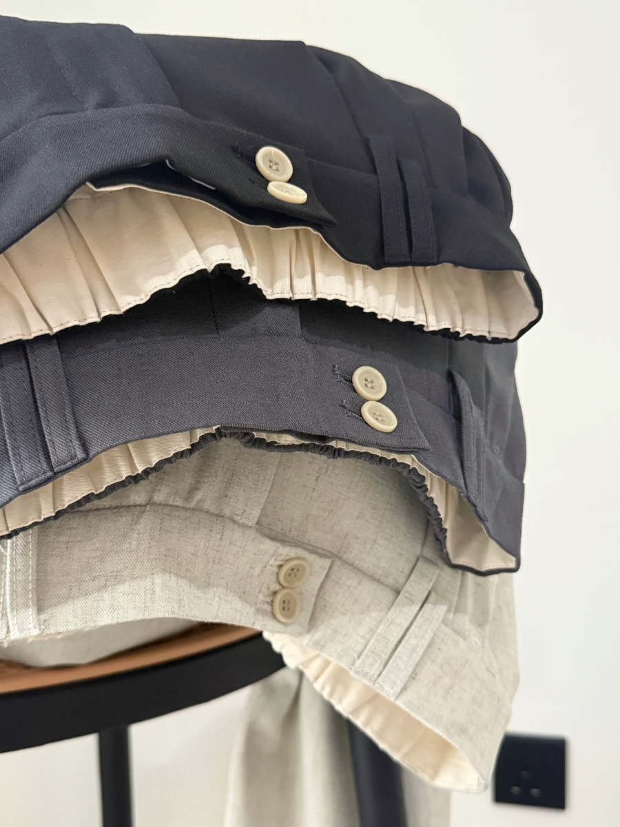 Shantae Double Button High Waist Wide Leg Pants-The Black Bow