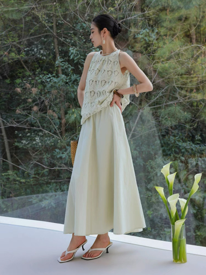 Xendaya Crochet Sleeveless Top & Skirt