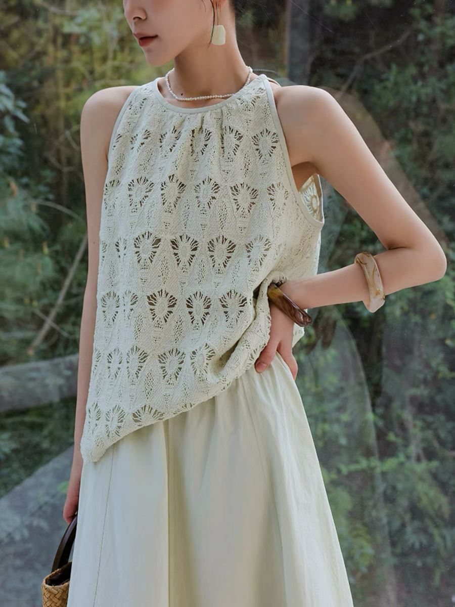 Xendaya Crochet Sleeveless Top & Skirt