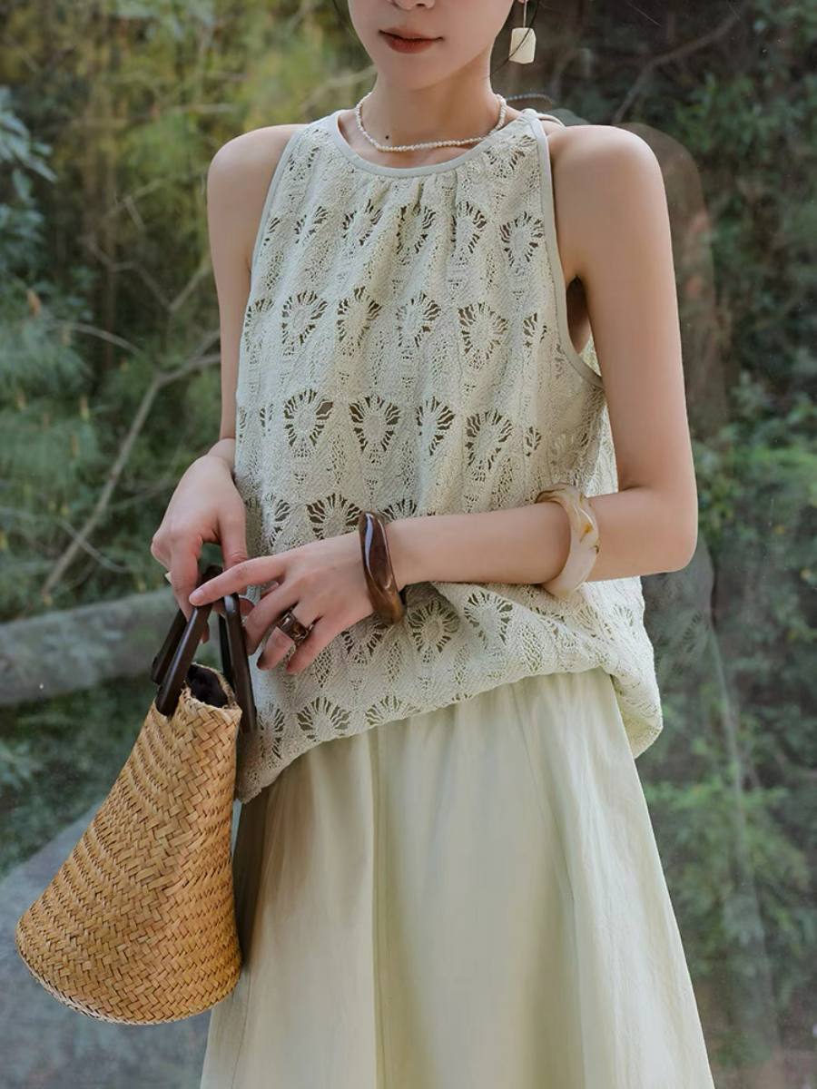 Xendaya Crochet Sleeveless Top & Skirt