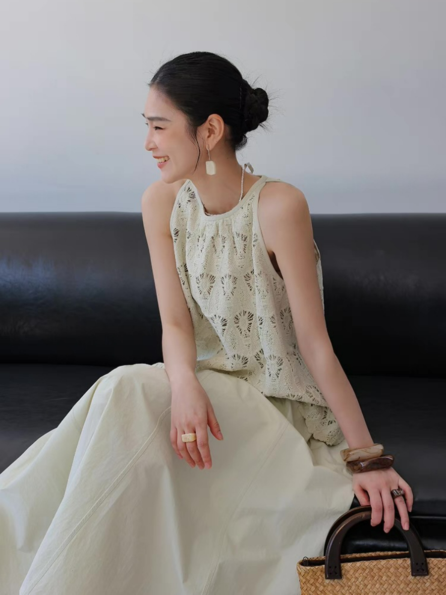 Xendaya Crochet Sleeveless Top & Skirt