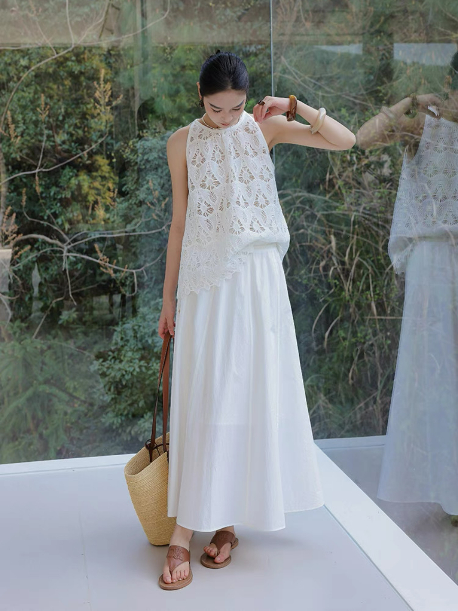 Xendaya Crochet Sleeveless Top & Skirt