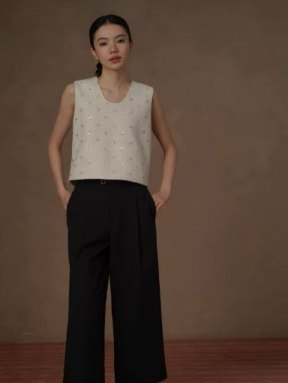 Honey Sleeveless Beaded Blouse