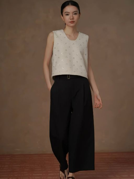 Honey Sleeveless Beaded Blouse