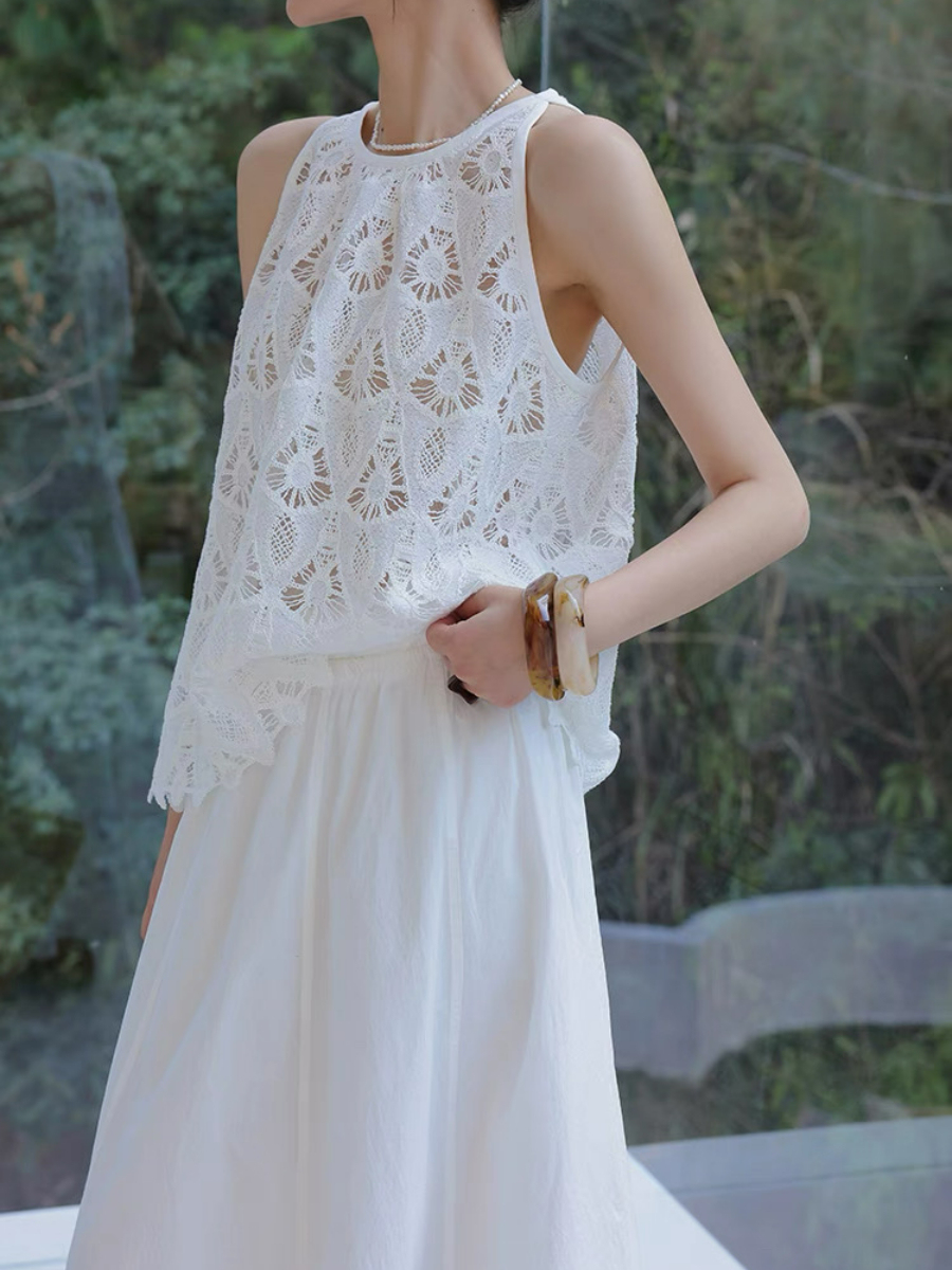 Xendaya Crochet Sleeveless Top & Skirt