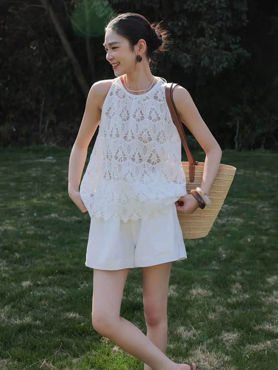 Xendaya Crochet Sleeveless Top & Skirt