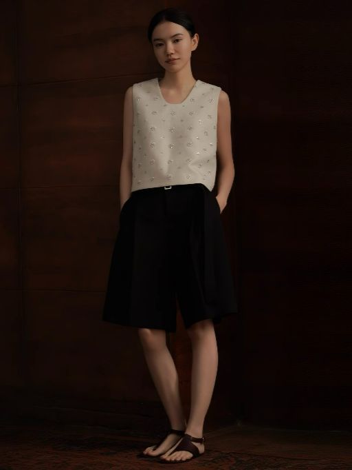 Honey Sleeveless Beaded Blouse