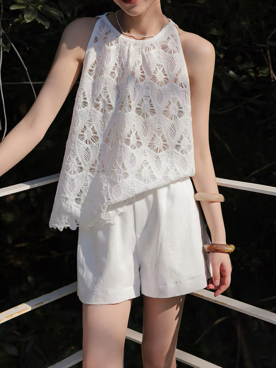 Xendaya Crochet Sleeveless Top & Skirt