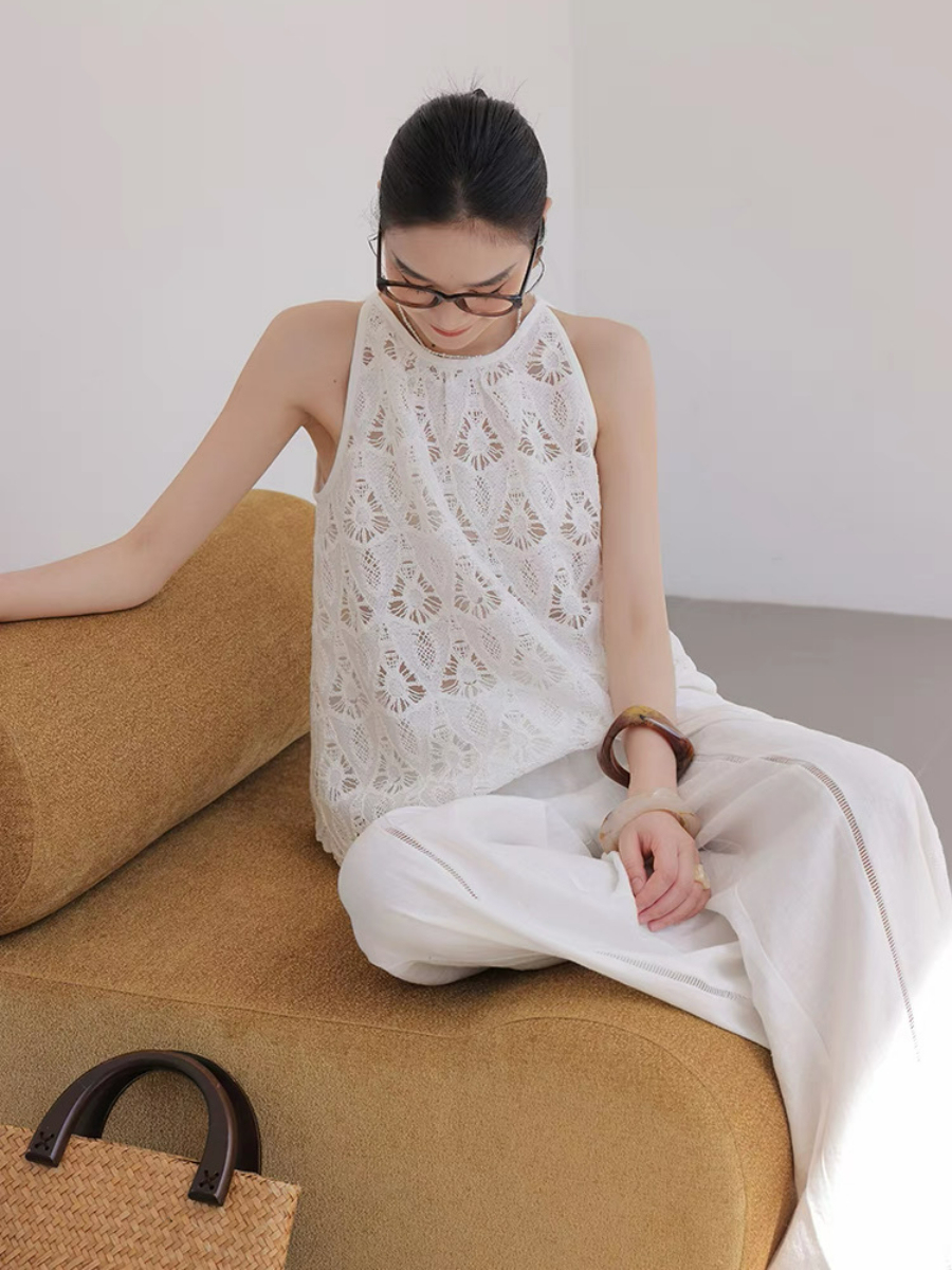 Xendaya Crochet Sleeveless Top & Skirt