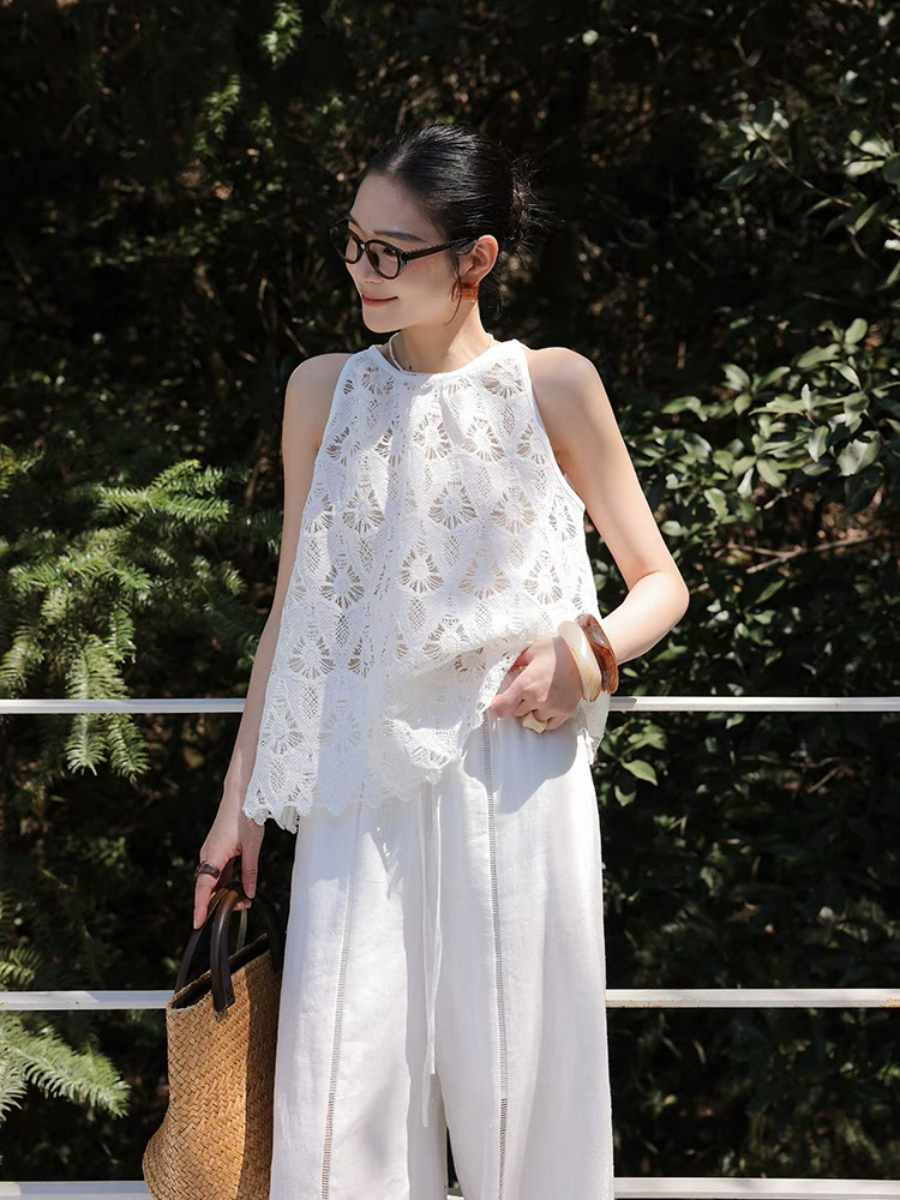 Xendaya Crochet Sleeveless Top & Skirt