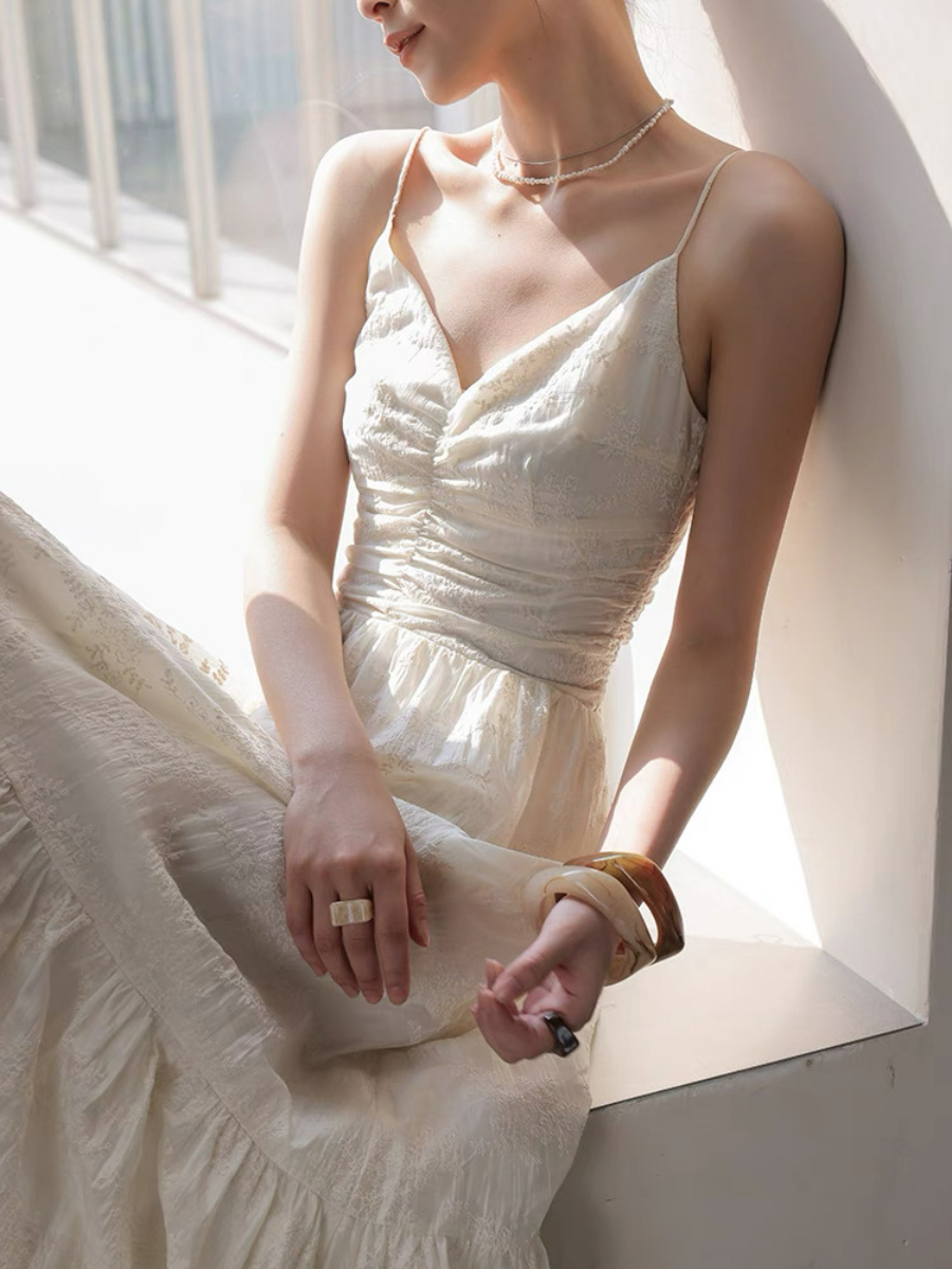 Xiina Embroided Flare Cami Dress