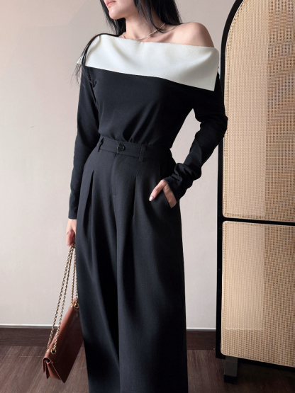 Audrey French Classic One Shoulder Top