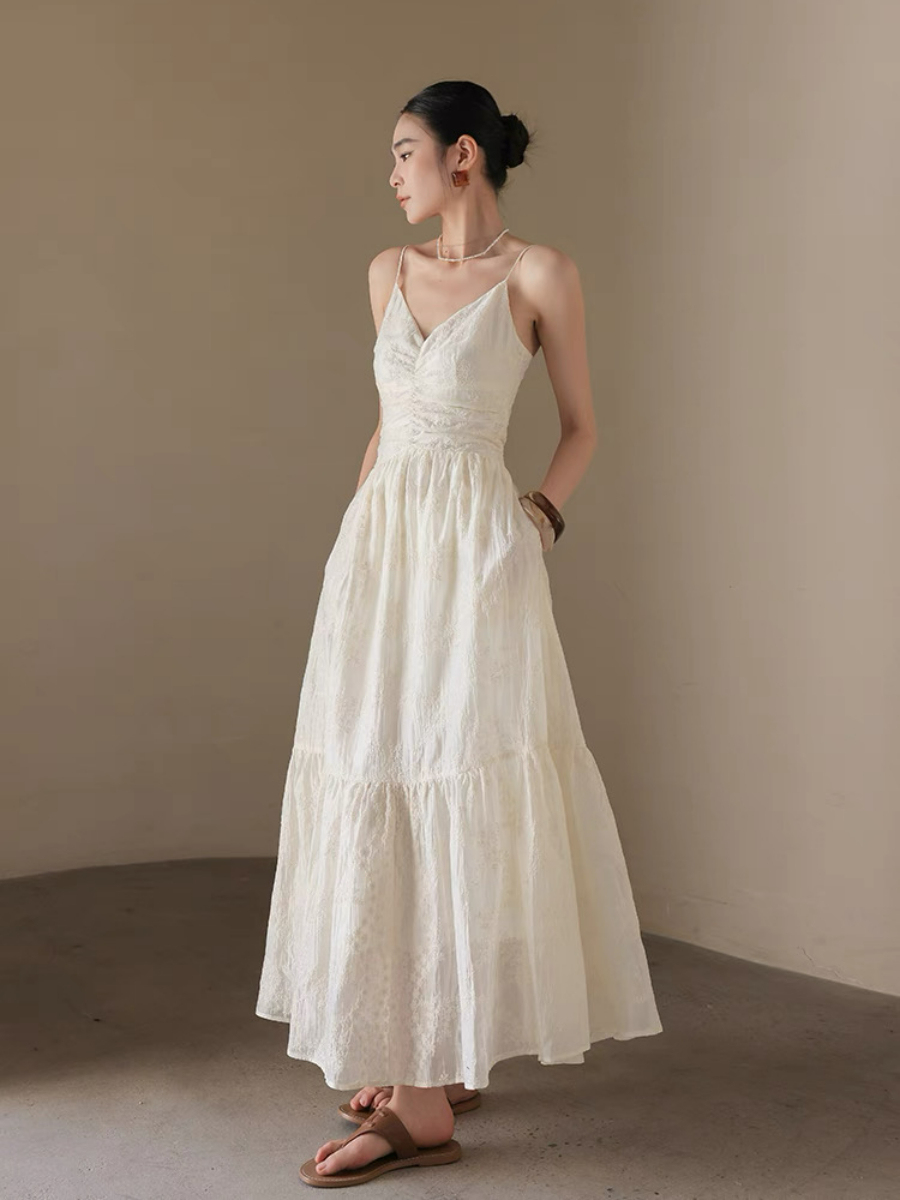 Xiina Embroided Flare Cami Dress