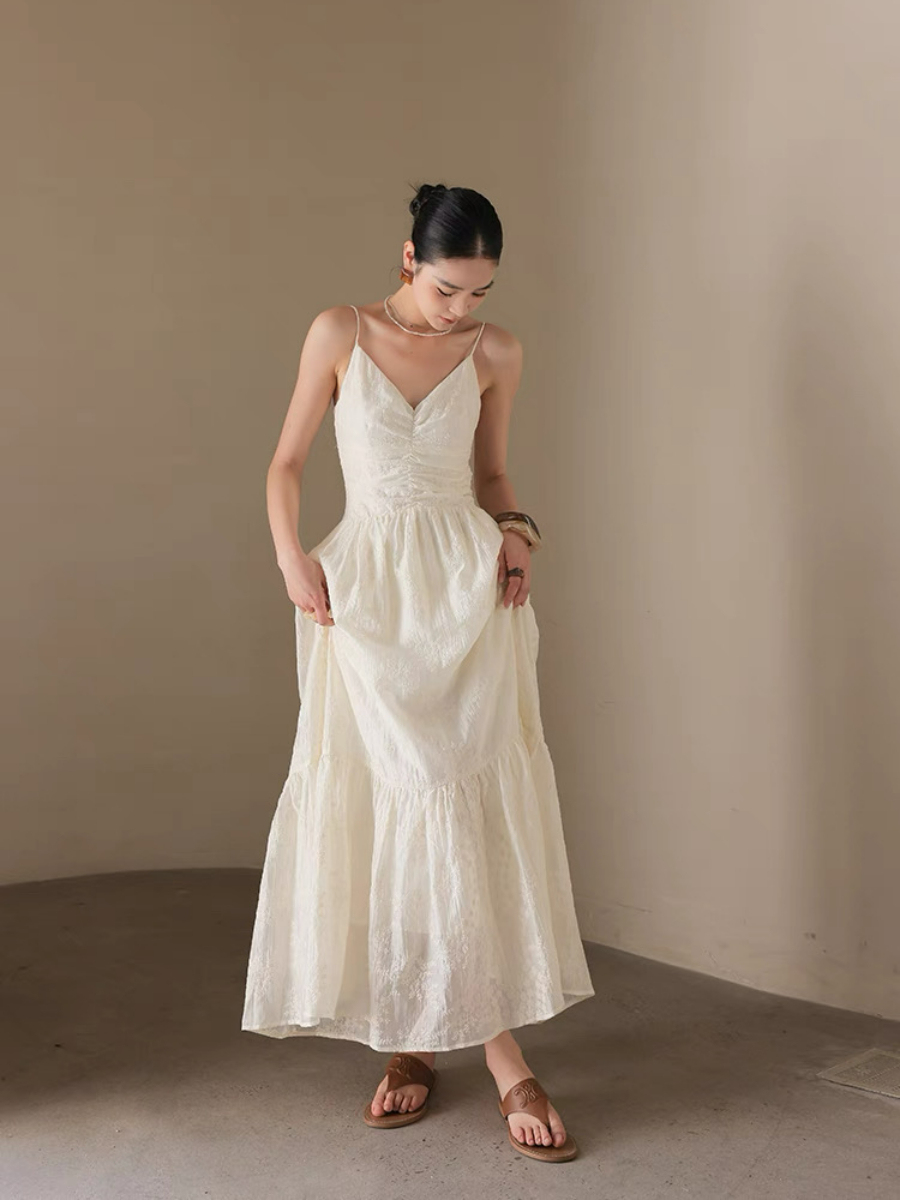 Xiina Embroided Flare Cami Dress