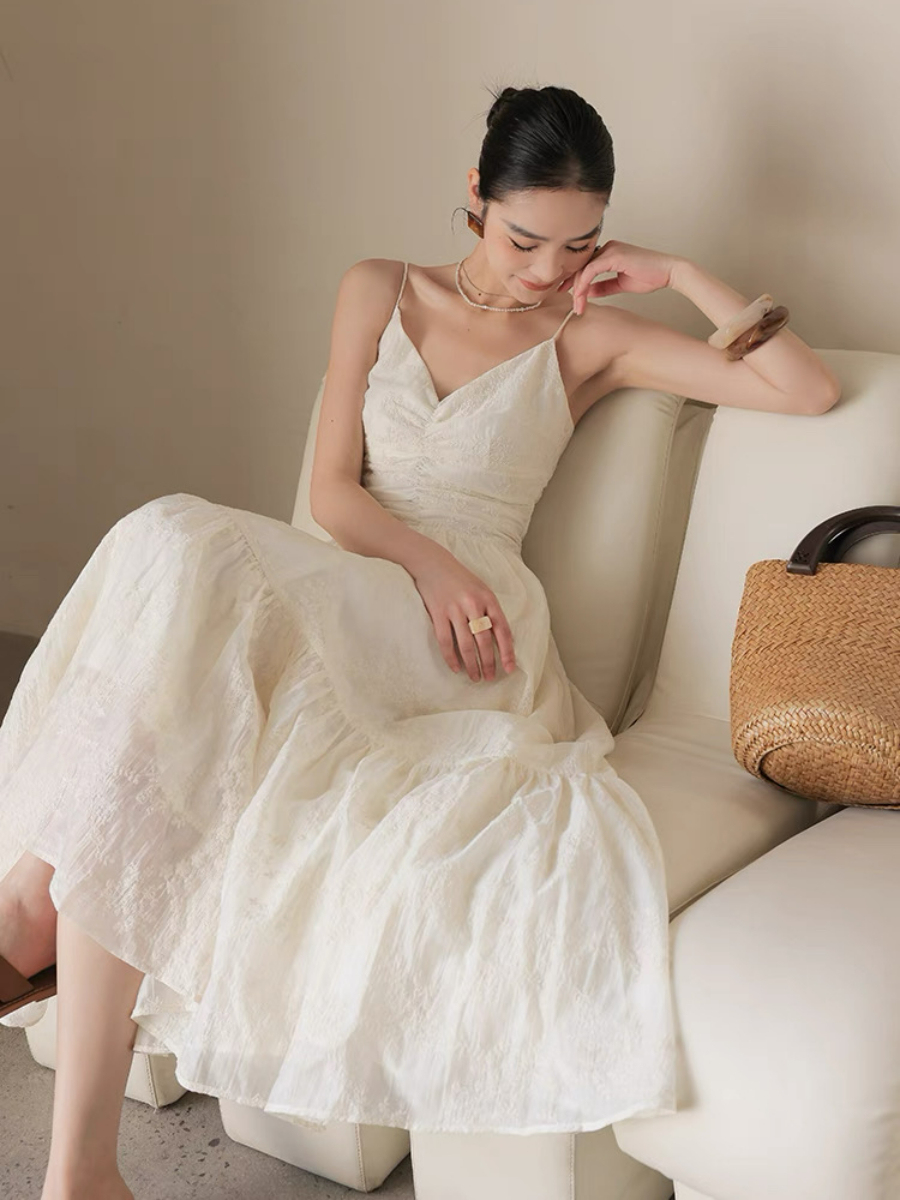 Xiina Embroided Flare Cami Dress