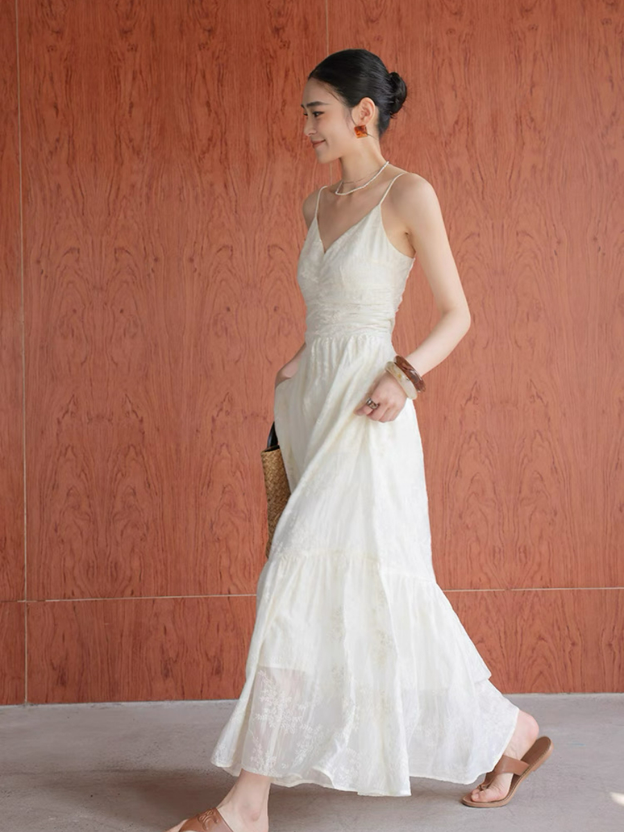 Xiina Embroided Flare Cami Dress