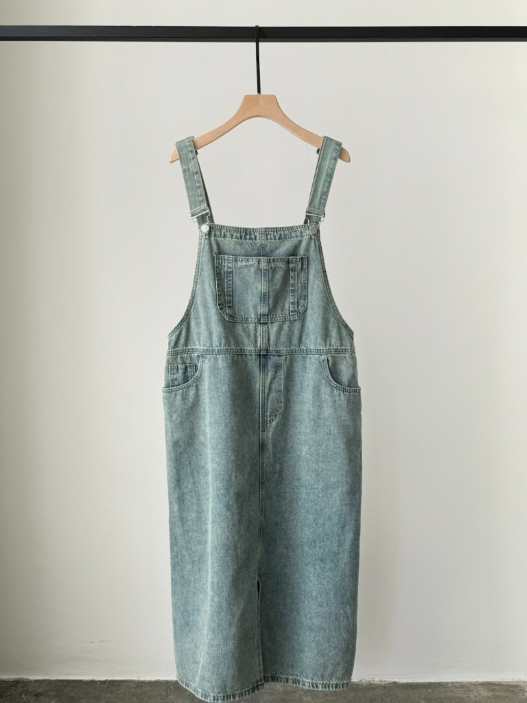 American Denim Dungaree Dress & Pezy Basic Tee
