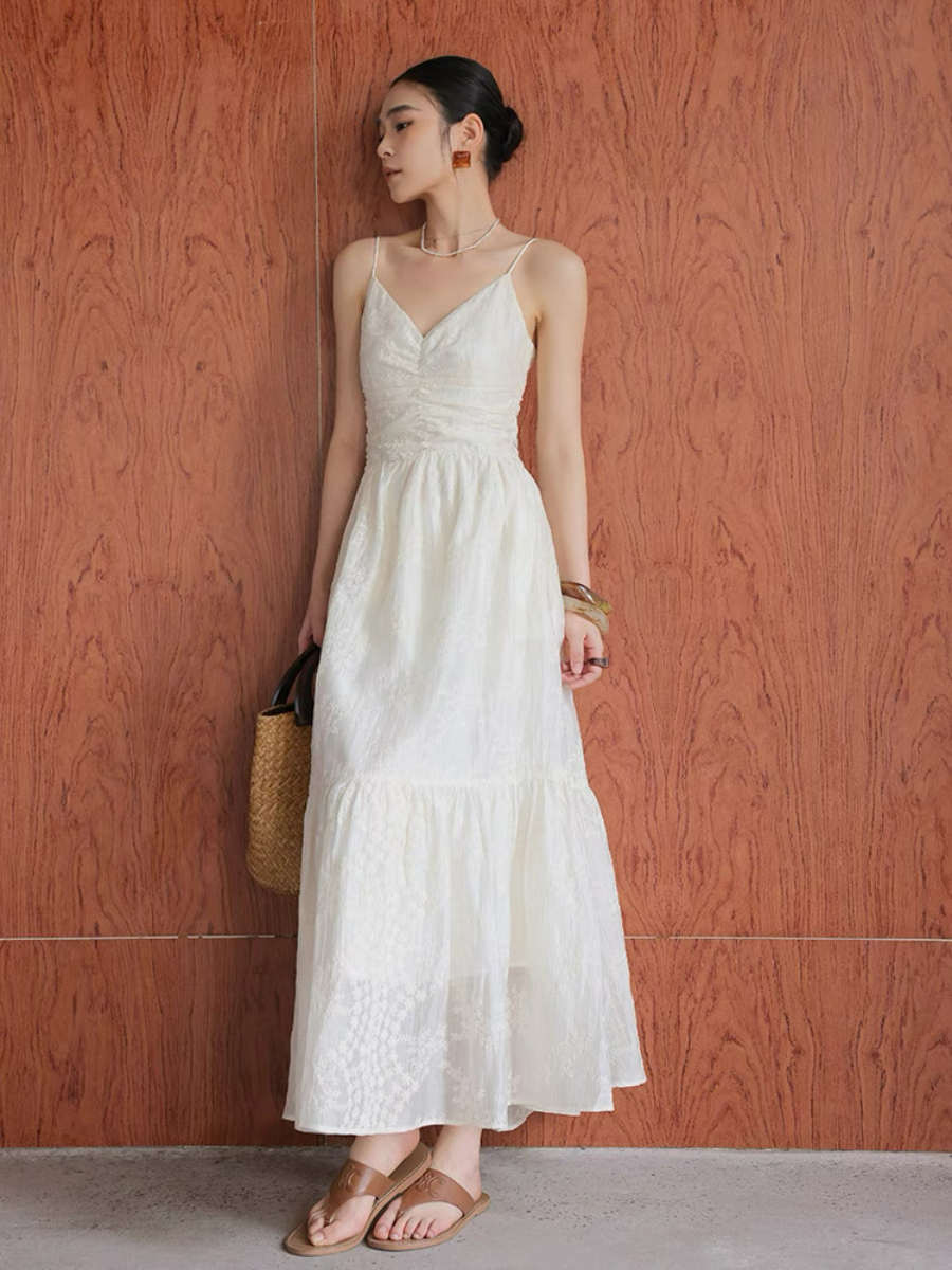 Xiina Embroided Flare Cami Dress