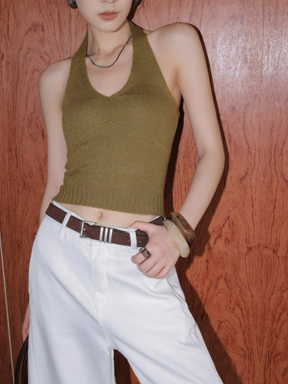 Xureila Halter Neck Knit Top