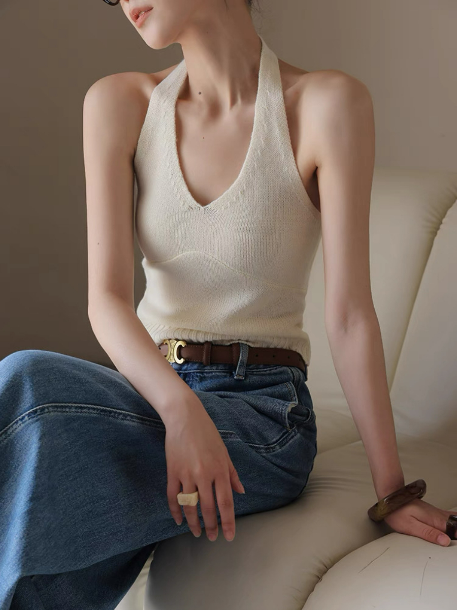 Xureila Halter Neck Knit Top