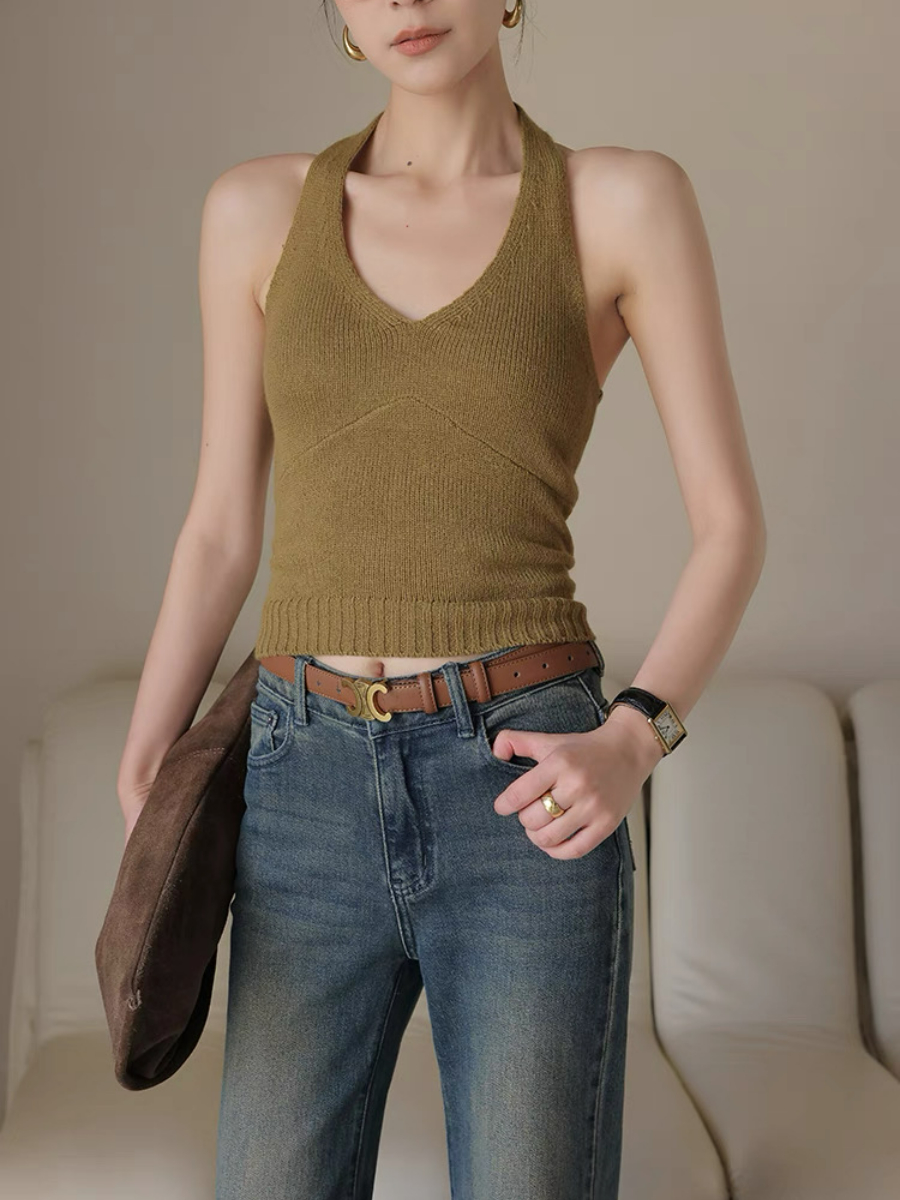 Xureila Halter Neck Knit Top