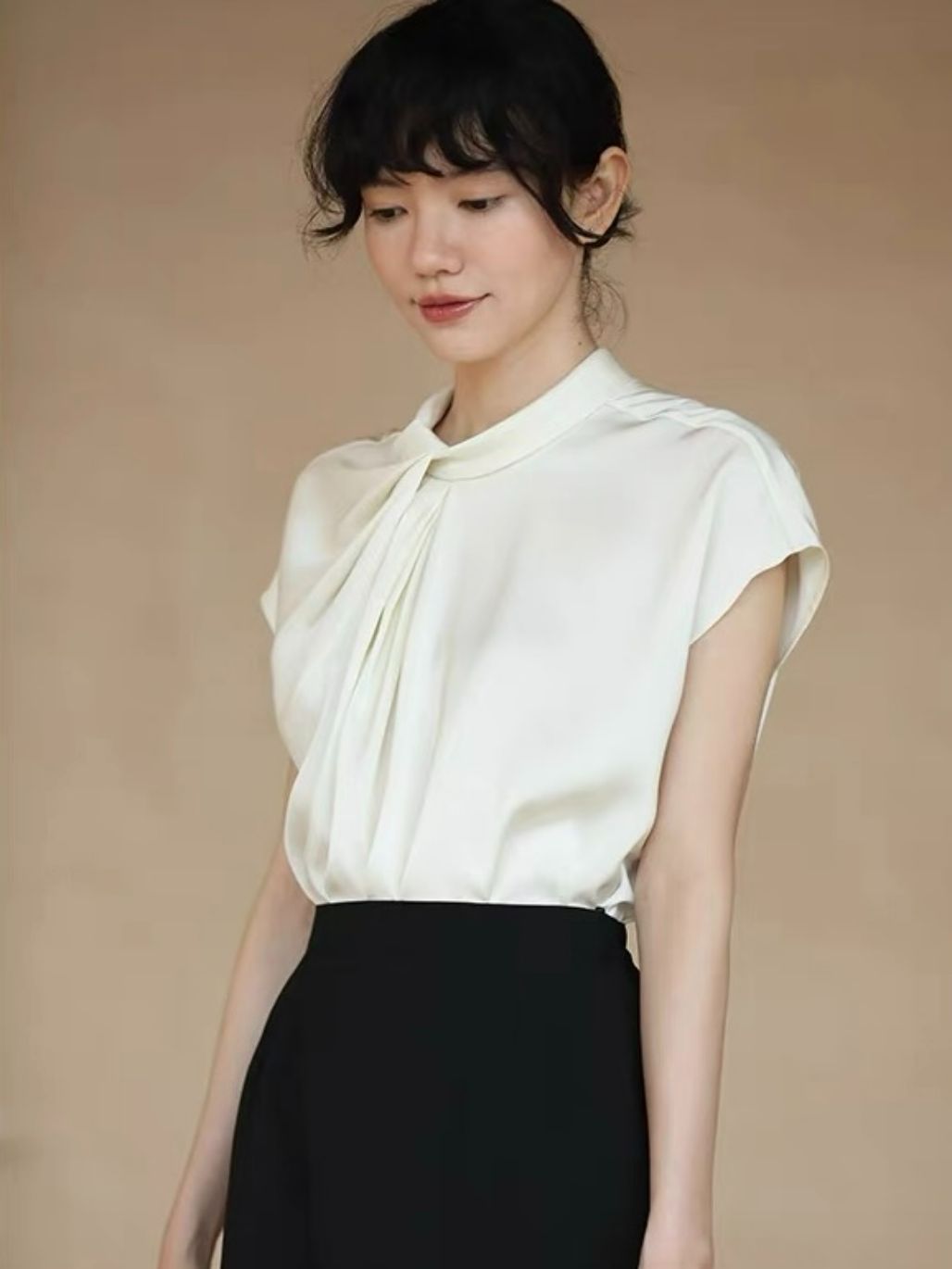 Harmonit Asymmetric Collar Blouse