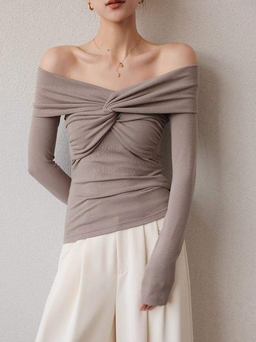 Xylina Off Shoulder Knot Top
