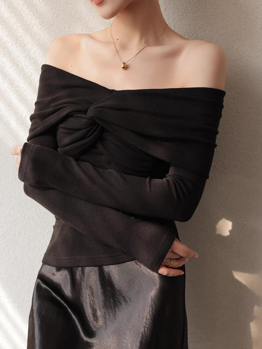 Xylina Off Shoulder Knot Top